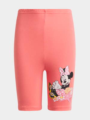 Jet Older Girls Coral Minnie Mouse Cycle Shorts