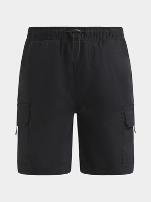 Younger Boy's Black Poplin Shorts