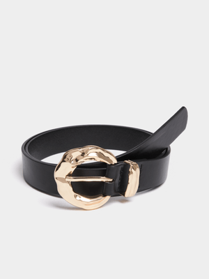 Jet Women's Black/Gold Textured Belt