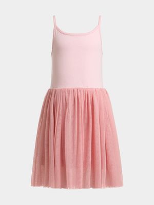 Younger Girl's Light Pink Tulle Party Dress