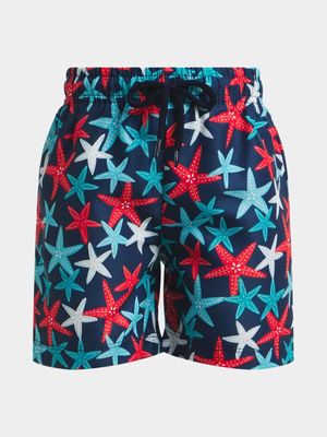 Older Boy's Navy Starfish Swim Shorts