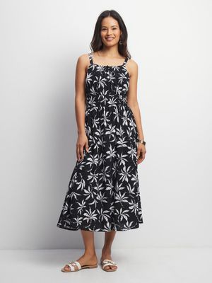 Women's Black Floral Sundress