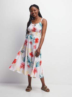 Women's White Floral Sundress