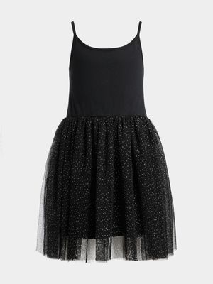 Older Girl's Black Tulle Party Dress