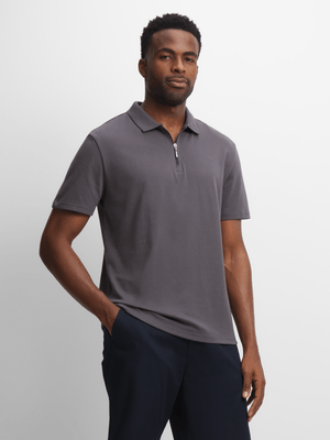 Men's Grey Quarter Zip Golfer