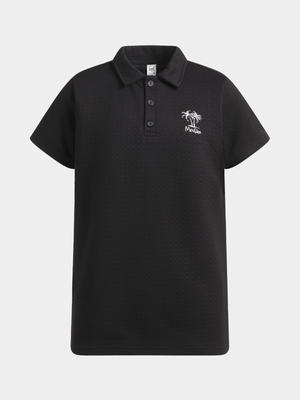 Jet Younger Boys Black Dobby Textured Golfer