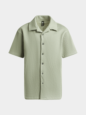 Jet Teen Boys Olive Seersucker Shirt