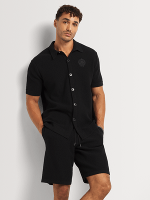 Fabiani Men's Black Boucle Shorts