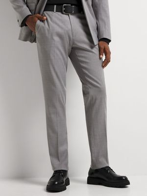 Men's Markham Slim Plain Grey Melange Suit Trouser