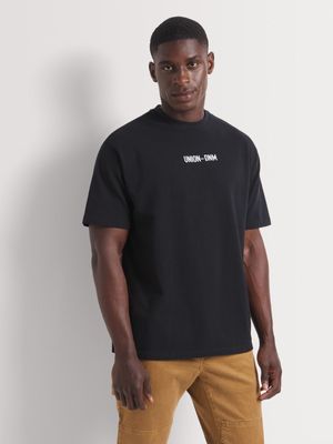 Men's Union-DNM Boxy Pique Black T-Shirt