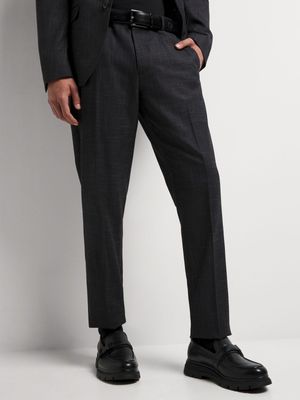 Men's Markham Textured Slate Skinny Charcoal Grey Suit Trouser