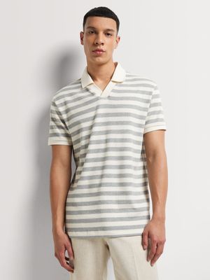 Men's Markham Textured Stripe Milk/Grey Golfer