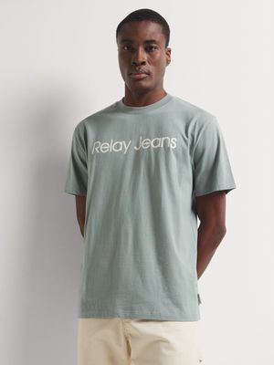 Men's Relay Jeans Back Print Swirl Sage T-Shirt