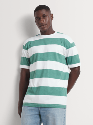 Men's Markham Bold Stripe Dark Green/White T-Shirt