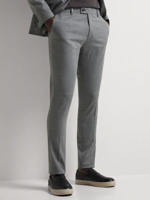 Men's Markham Skinny Check Grey Trouser