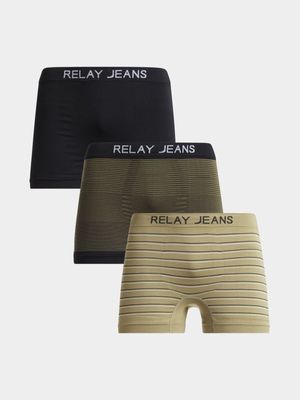 Men's Relay Jeans 3 Pack Fatigue Black Stripe Boxers