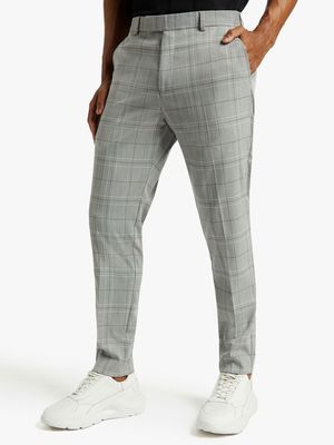 MKM Grey/Blk/White Smart Fine Windowpane Trouser