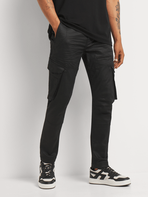 Men's Relay Jeans Tapered Utility Coated Black Denim