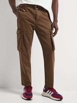 Men's Relay Jeans Belted Utility Brown Cargo Pants