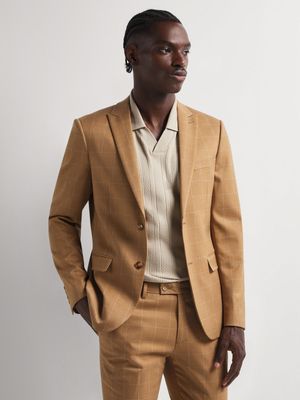 Men's Markham Skinny Pane Check Camel/Milk Jacket