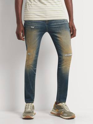 Men's Relay Jeans Super Skinny Rust Tint Blue Denim