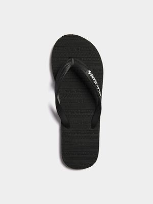 Men's Relay Jeans Print Rubber Black/White Flip Flops