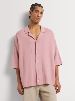 Men's Markham Knitwear Oversized Pink Shirt