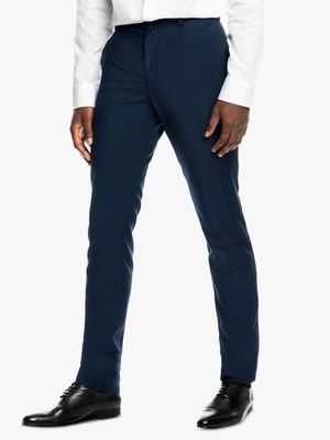 MKM NAVY SLIM ESSENTIAL SUIT TROUSERS