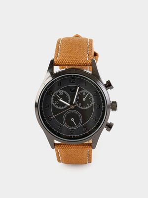 Men s Markham Casual Mock Chrono Tan Watch Bash