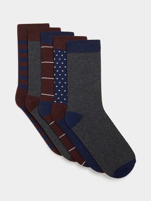 MKM MULTICOLOUR 5PACK STRIPE SOCKS