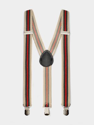 Men's Markham Heritage Stripe Green Suspenders