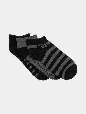 RJ 3 Pack Trainer Liner Sock Black & Grey