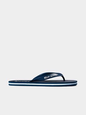 RJ Navy/White Classic Rubber Flip Flop