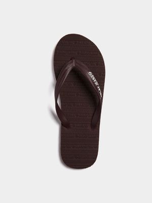 Men's Relay Jeans Print Rubber Burgundy/White Flip Flops