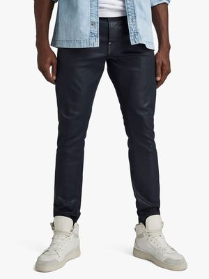 G-Star Men's Revend Fwd Skinny Coated Blue Jeans