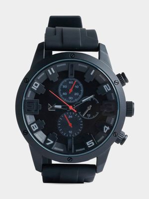 Men's Markham Oversize Silicone Black Watch