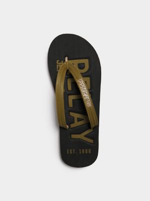 RJ Black & Fatigue Bold Lines Flip Flop