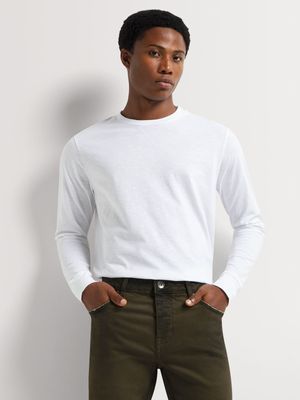 Men's Markham Longsleeve Relaxed White T-Shirt