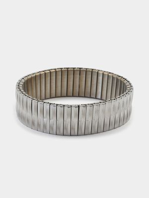 Men's Markham Double Ridge Expansion Silver Bracelet