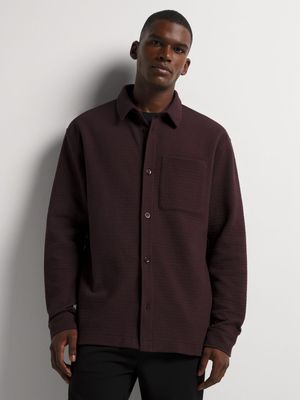 Men's Markham Quilted Knit Plum Overshirt