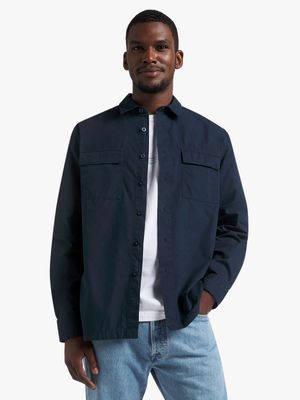 Men's Markham Casual Utility Denim Blue Shirt