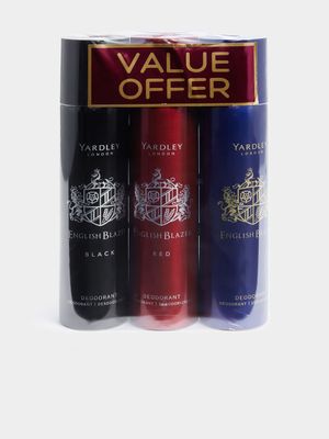 English Blazer Original  250ML Trio Multicolour Deo Spray