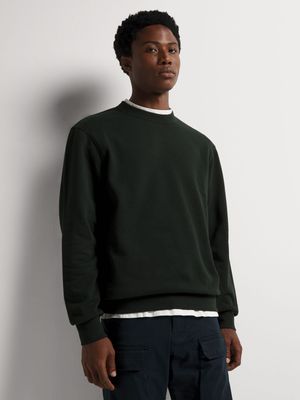 Men's Markham Basic Crewneck Forest Green Sweat Top