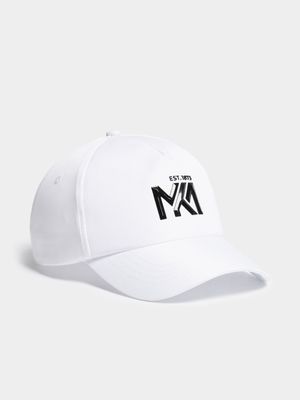 Men's Markham High Shine Silicone Peak White Cap