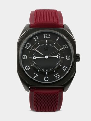 Men's Markham Tank Silicone Red Watch