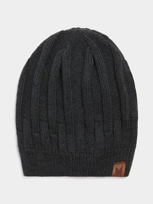 Men's Markham Cotton Rib Charcoal Beanie