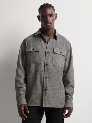 Men's Markham Harringbone Natural Overshirt