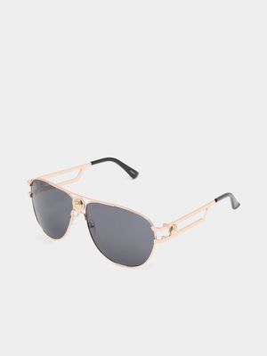 Men's Markham Versus Upstyled Gold Aviator Sunglasses