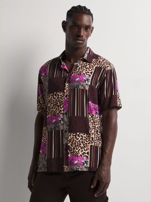 Men's Markham Animal Patch Viscose Shirt