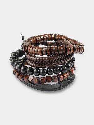 Men's Markham Braid and Square Black Bead Pack